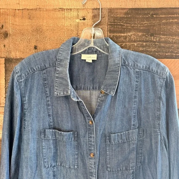 J. Jill Blue Chambray Button Down Shirt - Picture 3 of 8